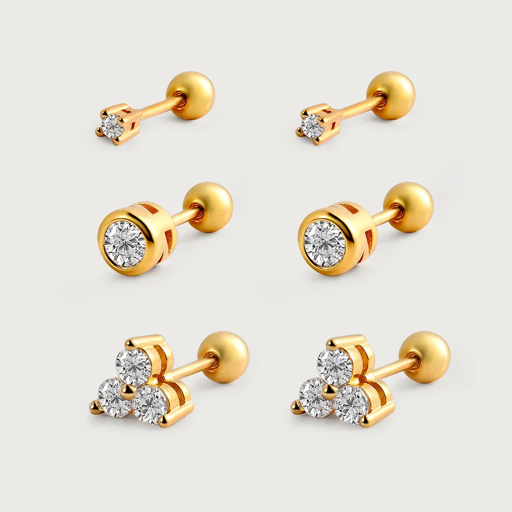 Image of Moissanite Sleep Stud Earrings Set