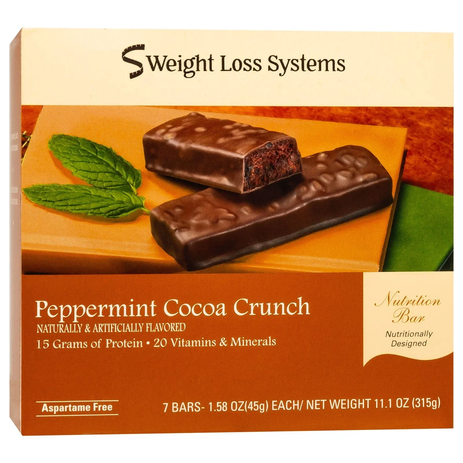 Image of Weight Loss Systems Protein Bar - Peppermint Cocoa Crunch - 7/Box