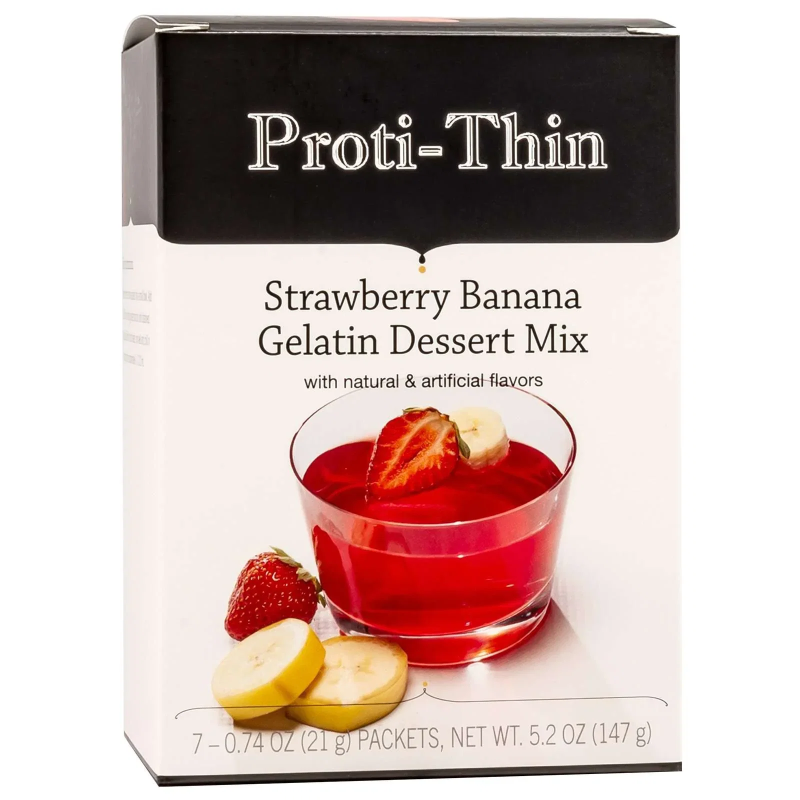 Image of Proti-thin Protein Gelatin - Strawberry Banana - 7/box