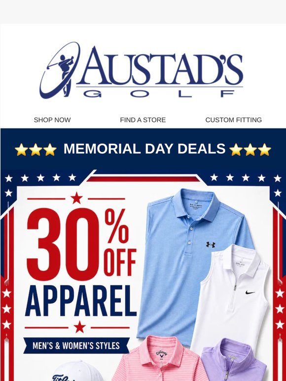 30% Off Apparel? Yep, We Did That.