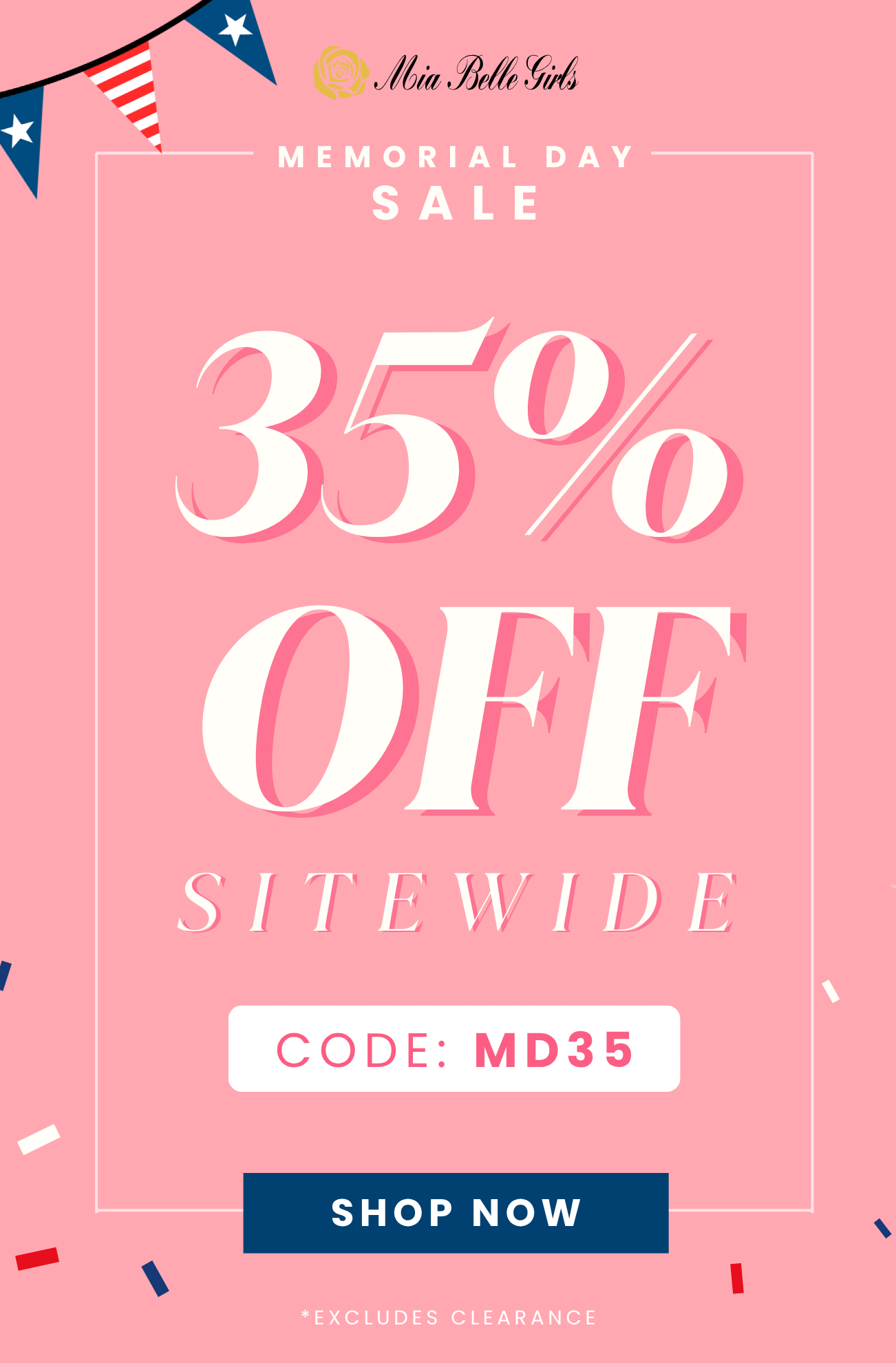 Mia Belle Girls — 35% Off Sitewide. Use code MD35 to save on stylish girls clothing, dresses, sets, shoes, and special occasion outfits for every season. Shop adorable fashion your little girl will love.
