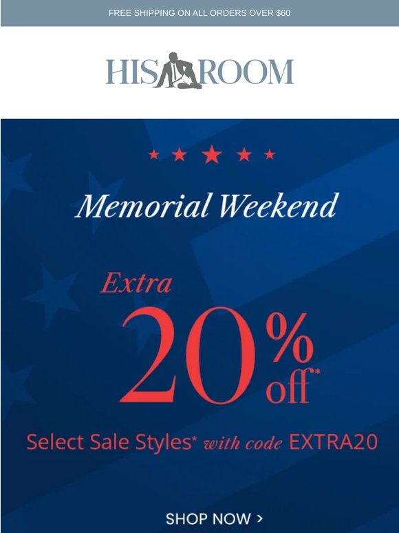Extra 20% Off Select Sale Styles This Weekend