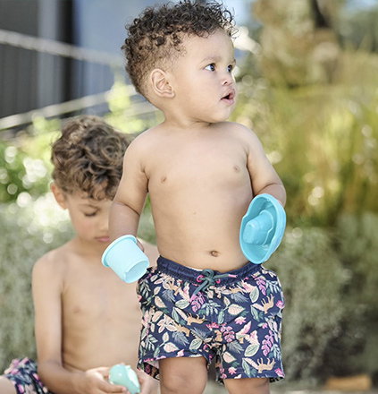 Printed Swim Shorts for Baby Boys ink blue