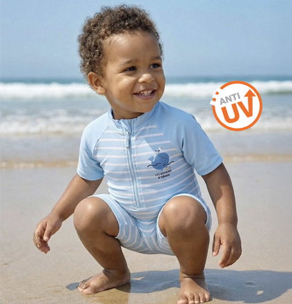 Baby UV Protection jumpsuit with built-in nappy