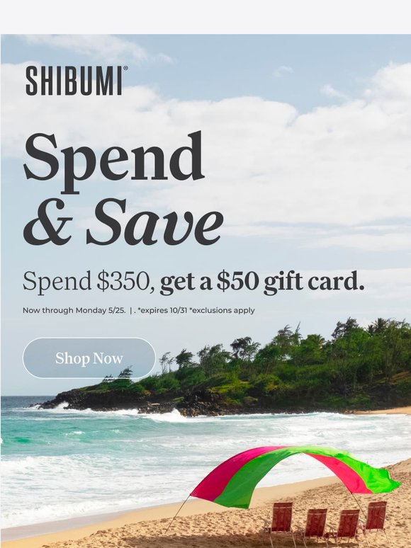 Shade + Chair = $50 Gift Card on us