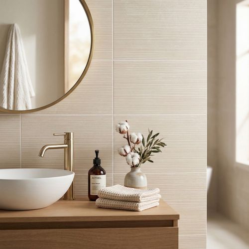 Cream Matt - Urban Textured Porcelain Wall & Floor Tile