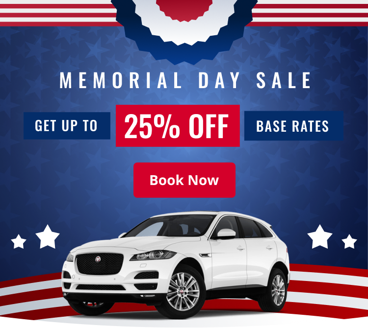 MEMORIAL DAY SALE - GET UP TO 25% OFF BASE RATES | Book Now