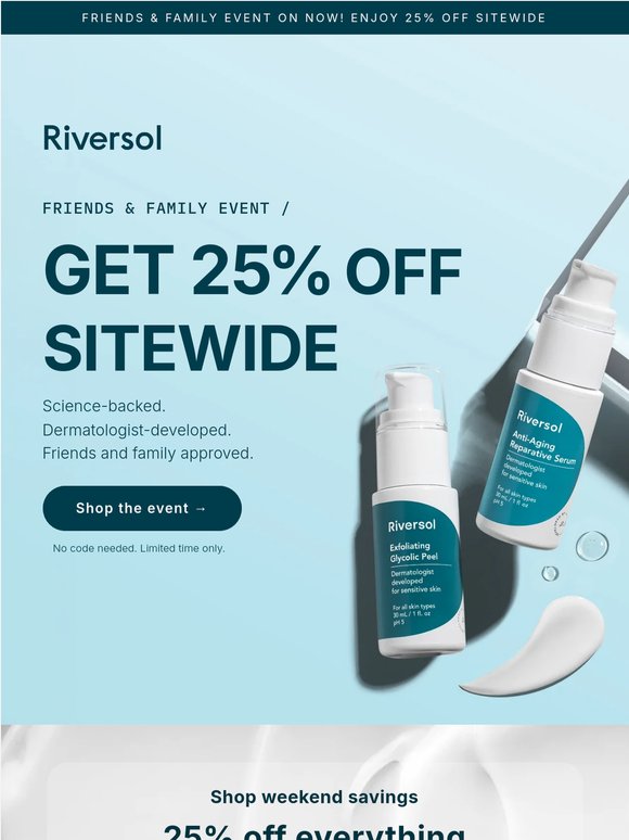 Weekend plans: save 25% on skincare