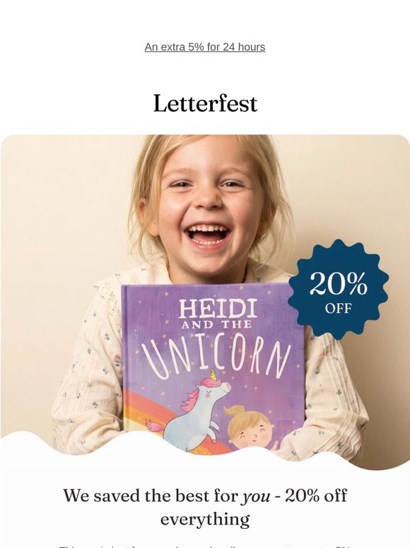 Your exclusive 20% off
