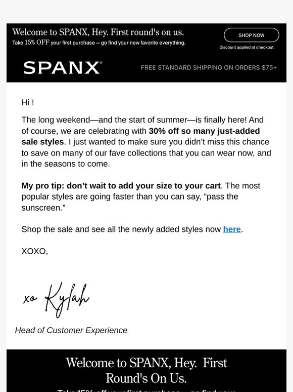 Kylah here: 30% off so many fan-fave styles