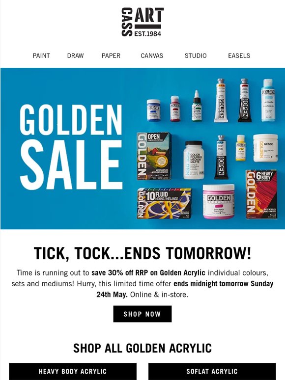 Hurry, Golden Sale Ends Tomorrow!