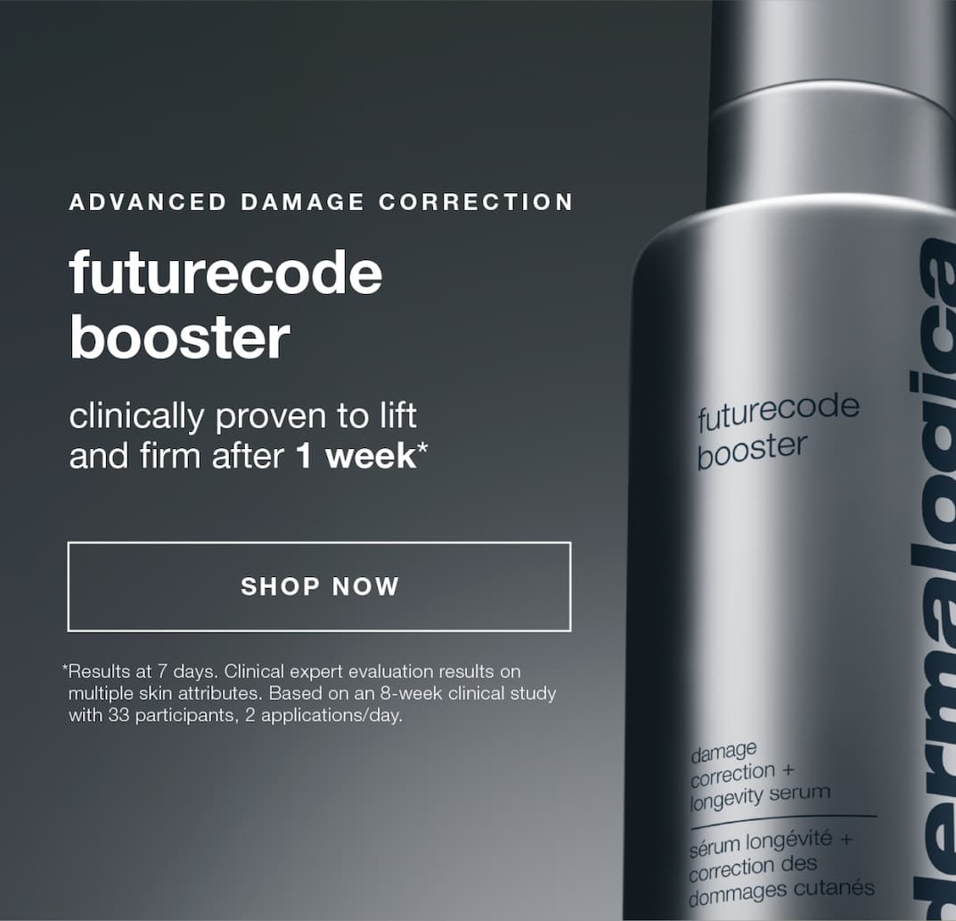 ADVANCED DAMAGE CORRECTION​  futurecode booster​  clinically proven to lift and firm after 1 week*​  SHOP NOW | *Results at 7 days. Clinical expert evaluation results on multiple skin attributes. Based on an 8-week clinical study with 33 participants, 2 applications/day.