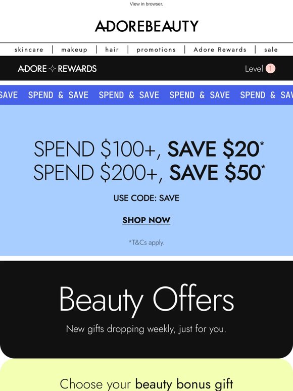 Take up to $50 off with code SAVE*