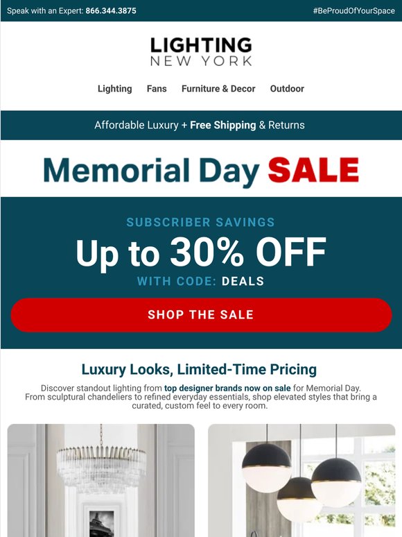 Unlock Rare Memorial Day Deals on Luxury Lighting & More 💎