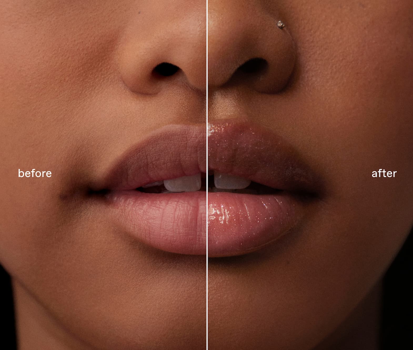 dangerous woman glossy balm - in forever boy before and after