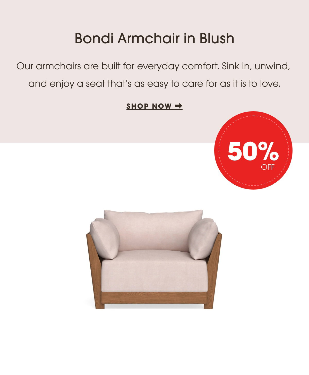 Bondi Armchair in Blush
