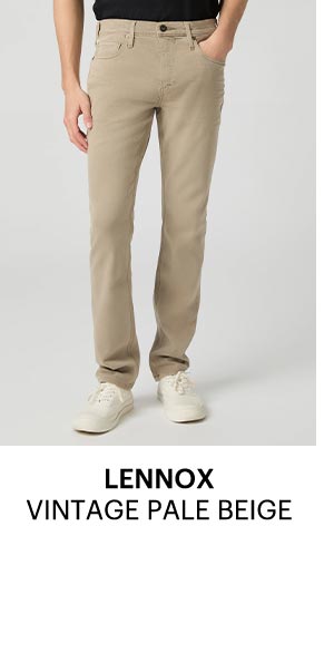 Transcend Lennox 32" Slim Jean in Vintage Pale Beige.