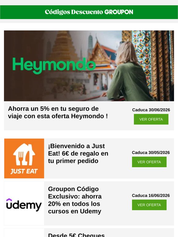 🍔 Just Eat: €6 regalo y más exclusivas