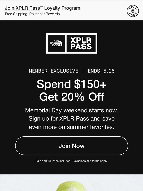 XPLR Pass exclusive: Spend $150+ & get 20% off.