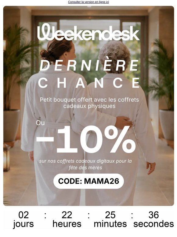 DERNIÈRE CHANCE : bouquet offert + 10 % de réduction sur les cadeaux Fête des Mères