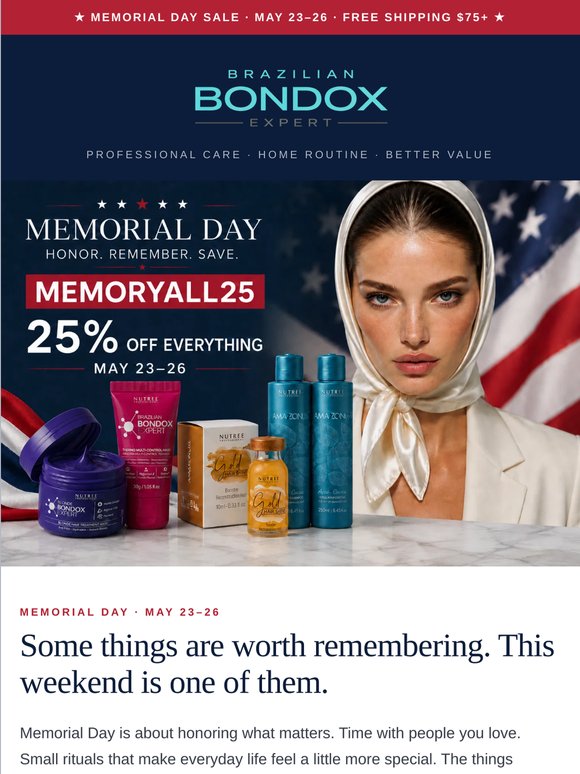 Memorial Day Beauty Sale: 25% Off Everything!