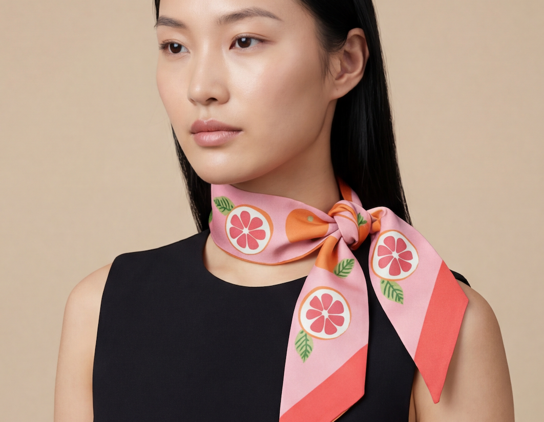 california pomelo twilly silk scarf