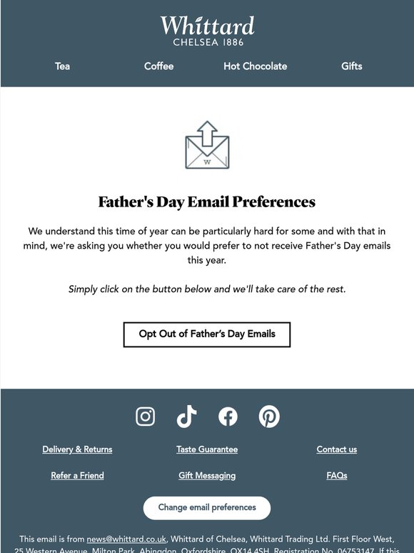 Would You Like To Receive Father's Day Emails?