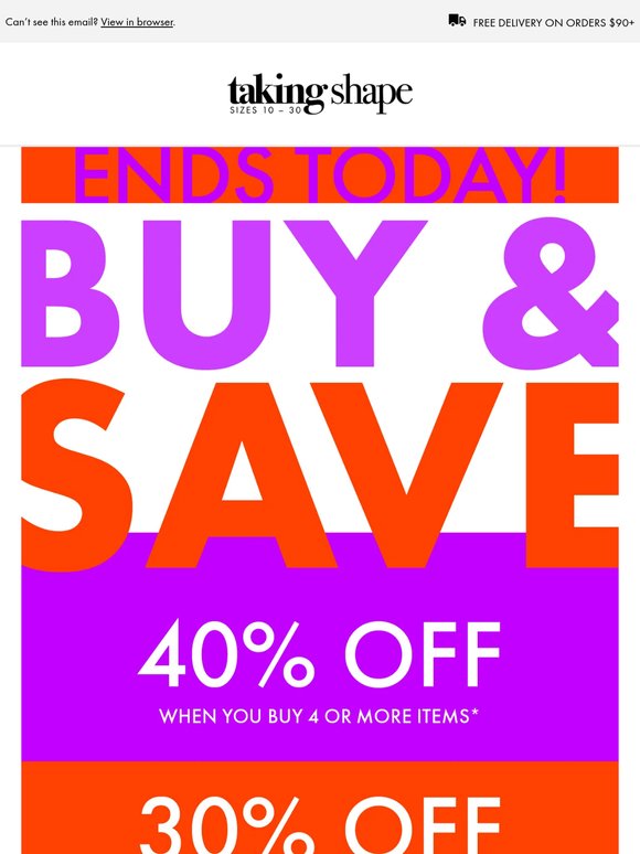 ⌛ Ends Today: Buy & Save Up to 40% Off