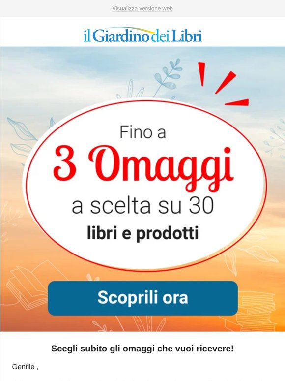 📦 Fino a 3 omaggi a scelta su 30: alcuni stanno finendo