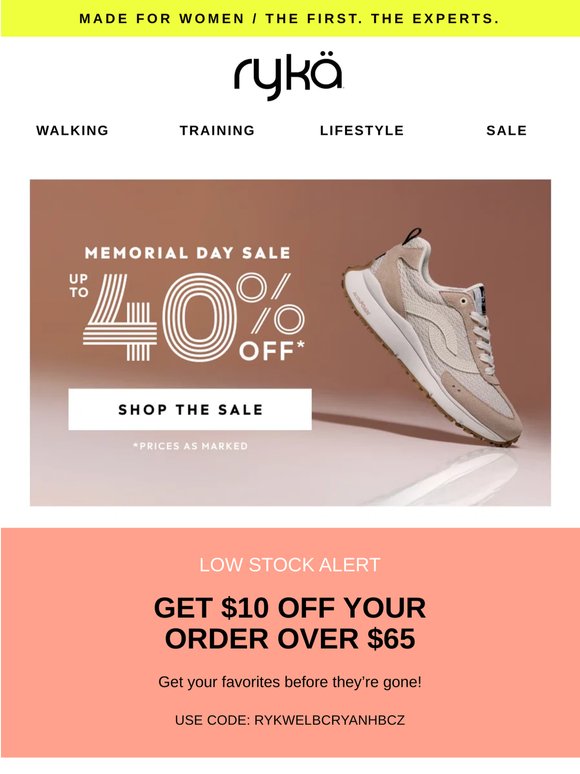 Low stock alert! Get $10 off today's order over $65