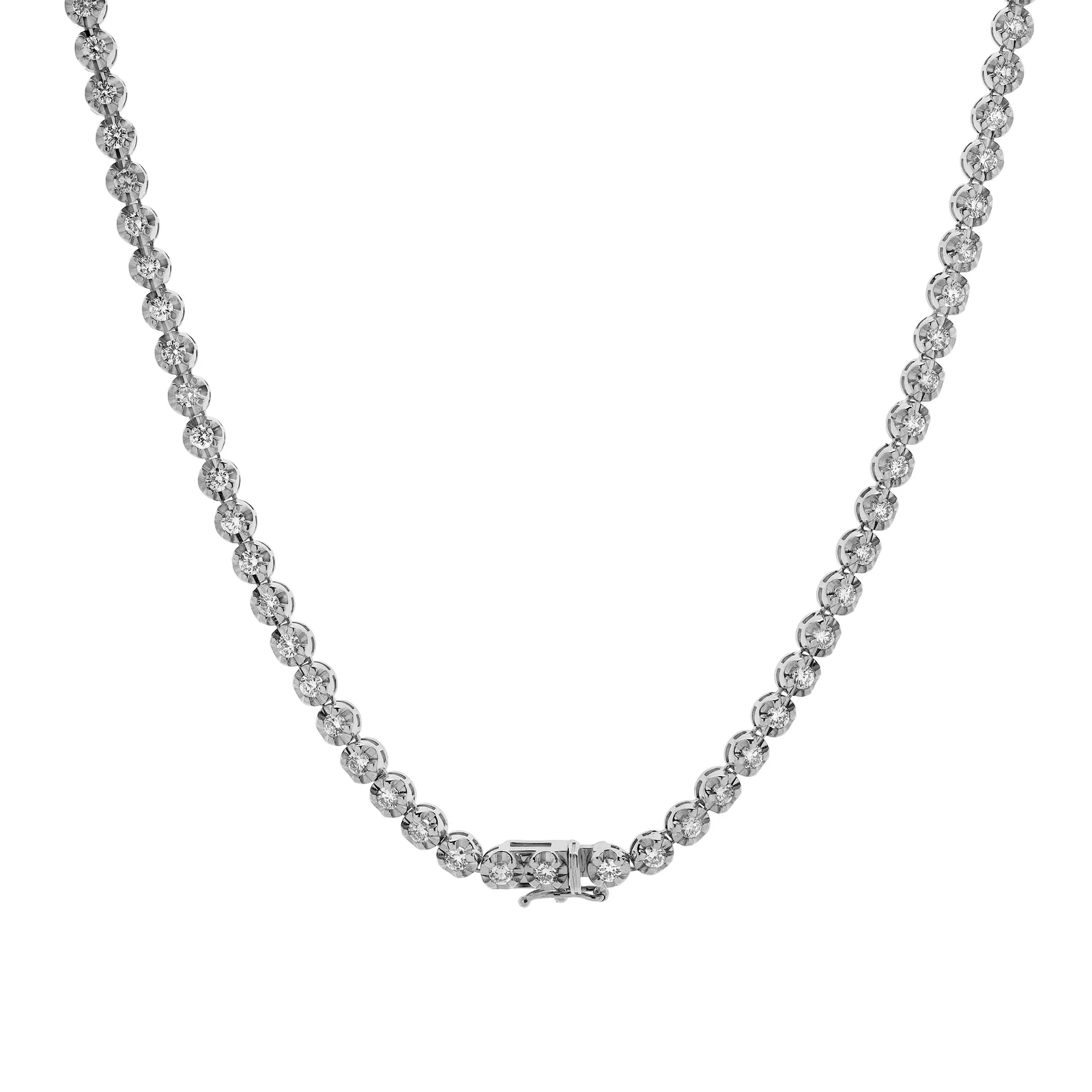 Image of LMJ 14K White Gold Diamond Tennis Chain - 5.4 Carats
