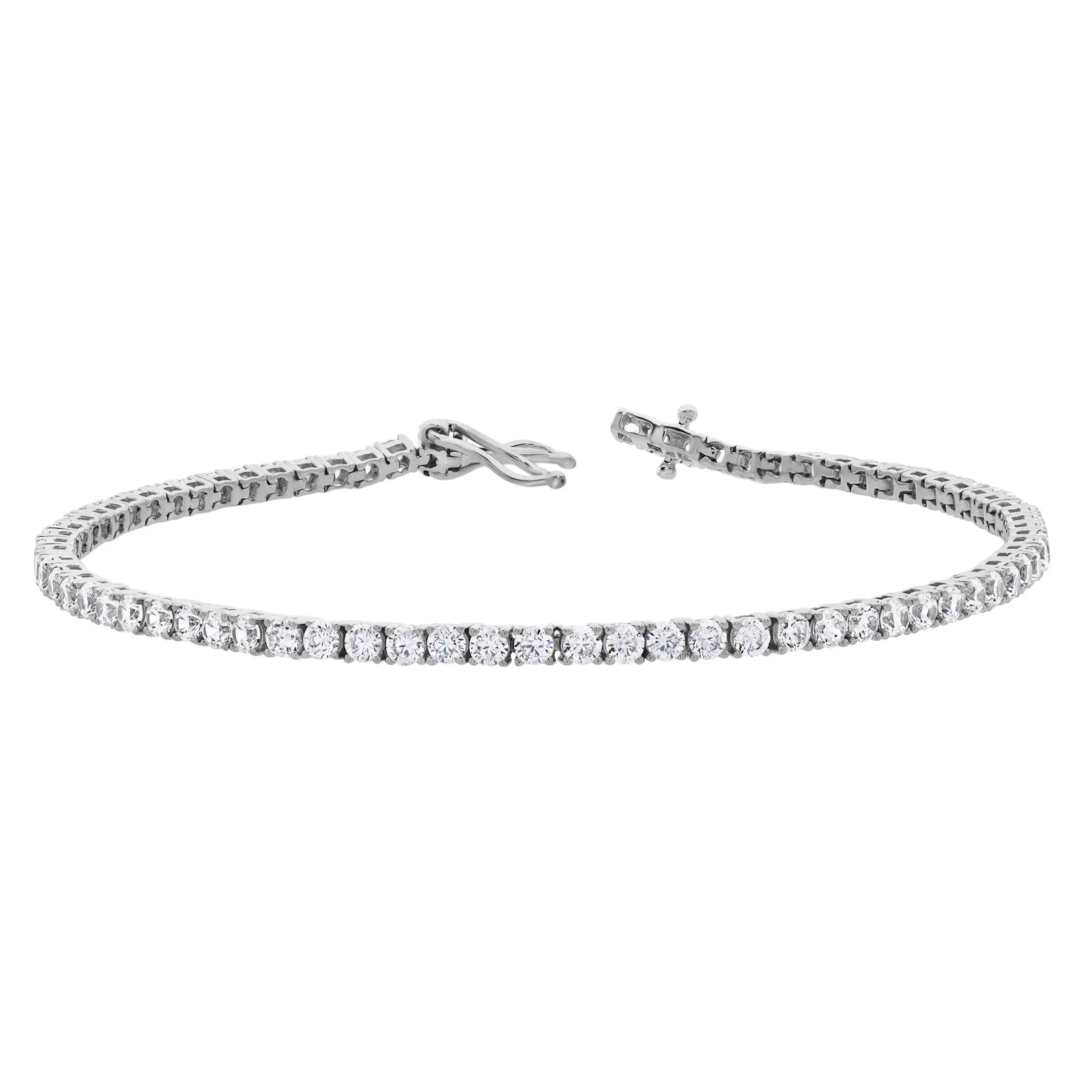 Image of Azora 4 Ct 10K White Gold Lab Grown Tennis Bracelet