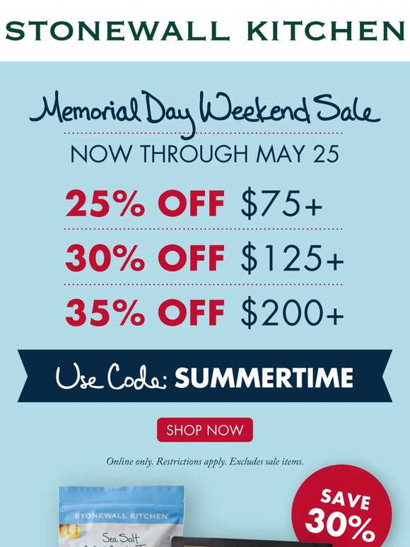 This Memorial Day Weekend, Save up to 35% on Popular Gifts & More