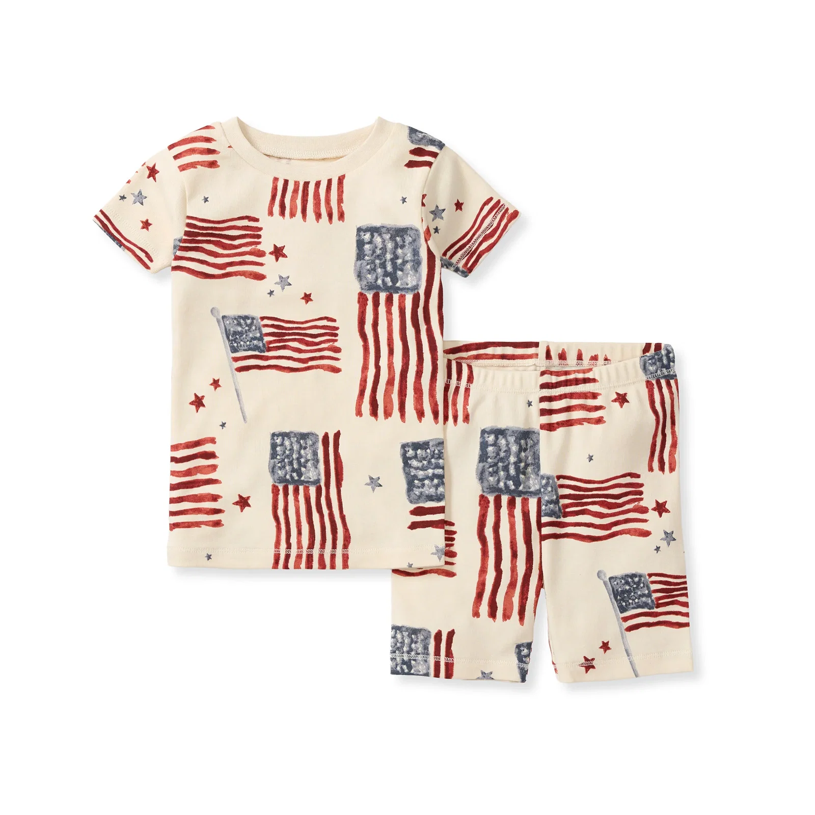 Image of American Flag Organic Cotton Two-Piece Pajamas