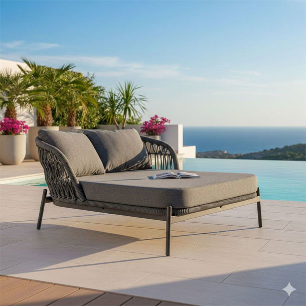 Bild LC Garden Bari Daybed Aluminium/Rope/Olefin Anthrazit/Dunkelgrau