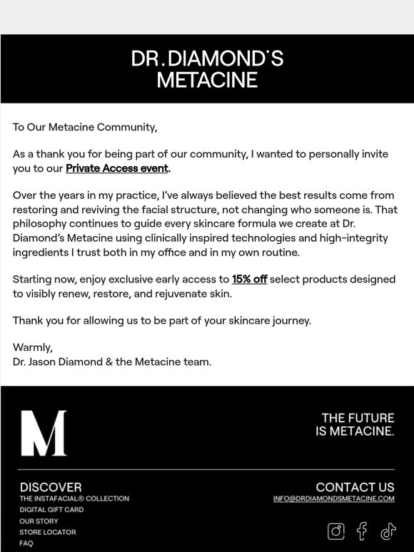A Message From Dr. Diamond