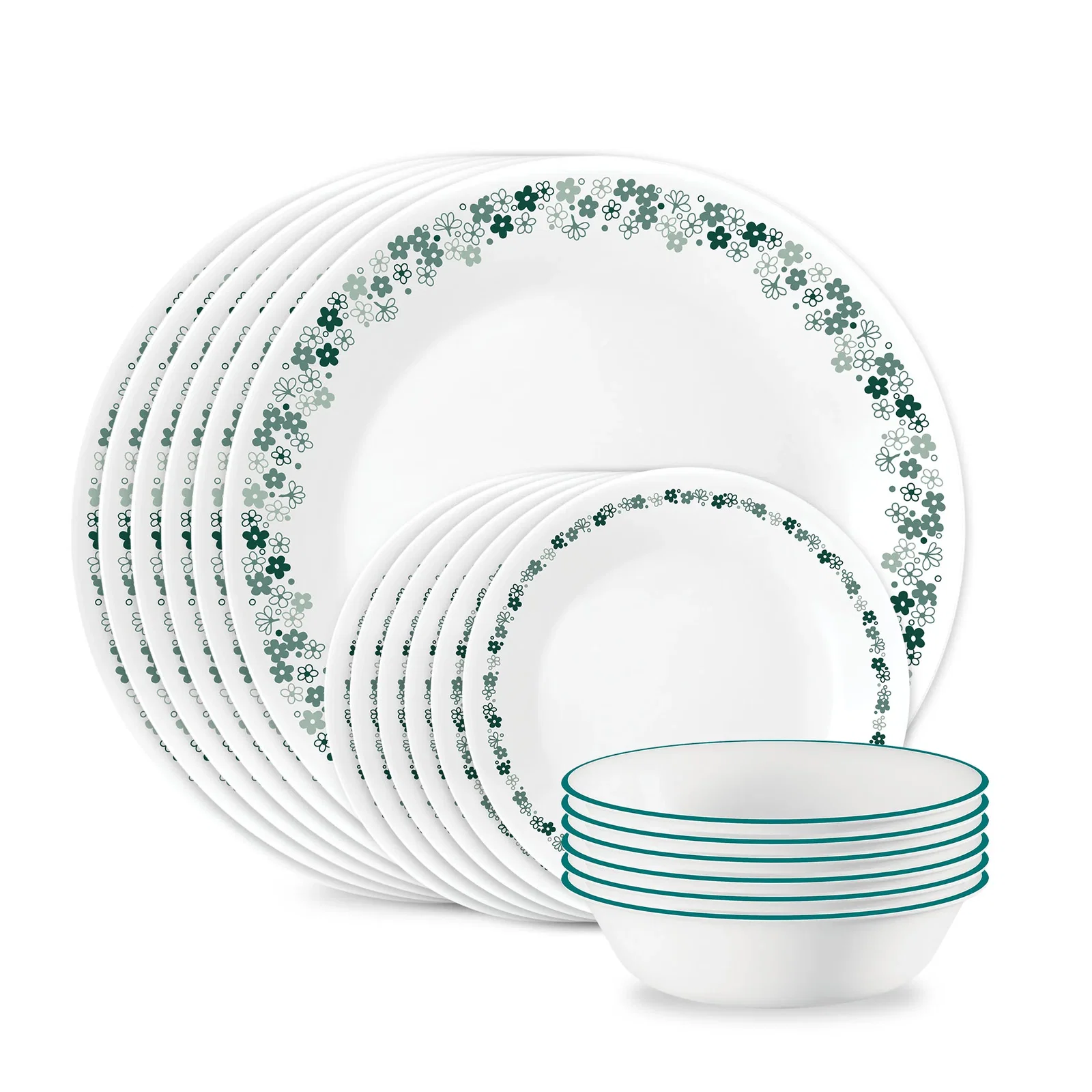 Image of Corelle® Spring Blossom Green 18-piece Dinnerware Set, Service for 6