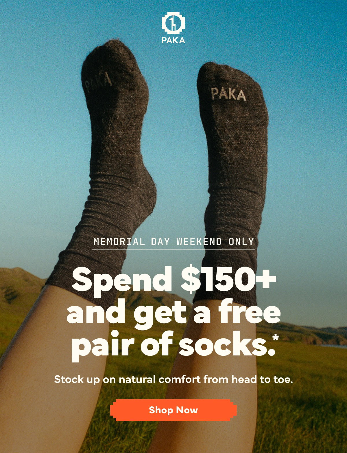 Spend $150+ and get a free pair of socks