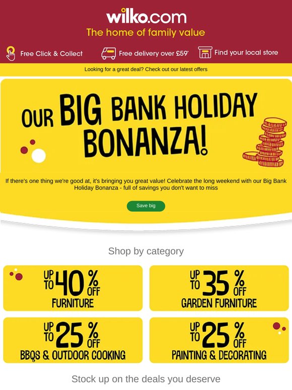 Unmissable deals for the bank holiday
