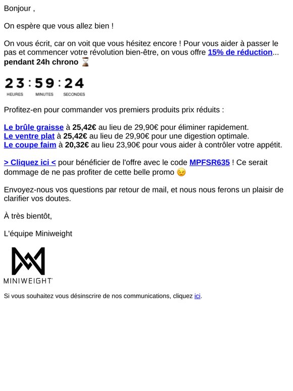 Fin de votre offre dans 24h !