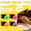 Fuzz Ball Squishy Stress Ball, Soft Fidget Toy for Anxiety Relief, Sensory Squishy Toys Balls Anxiety Stress Relief Toys (Blue)