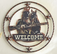 Round-Up Western Metal Welcome Sign