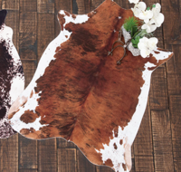 Small Faux Cowhide White Belly Rug