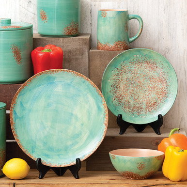 Image of Turquoise Sky Ceramic Dinnerware Set (16 pcs)
