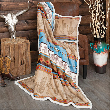 Cactus Horizon Sherpa Throw