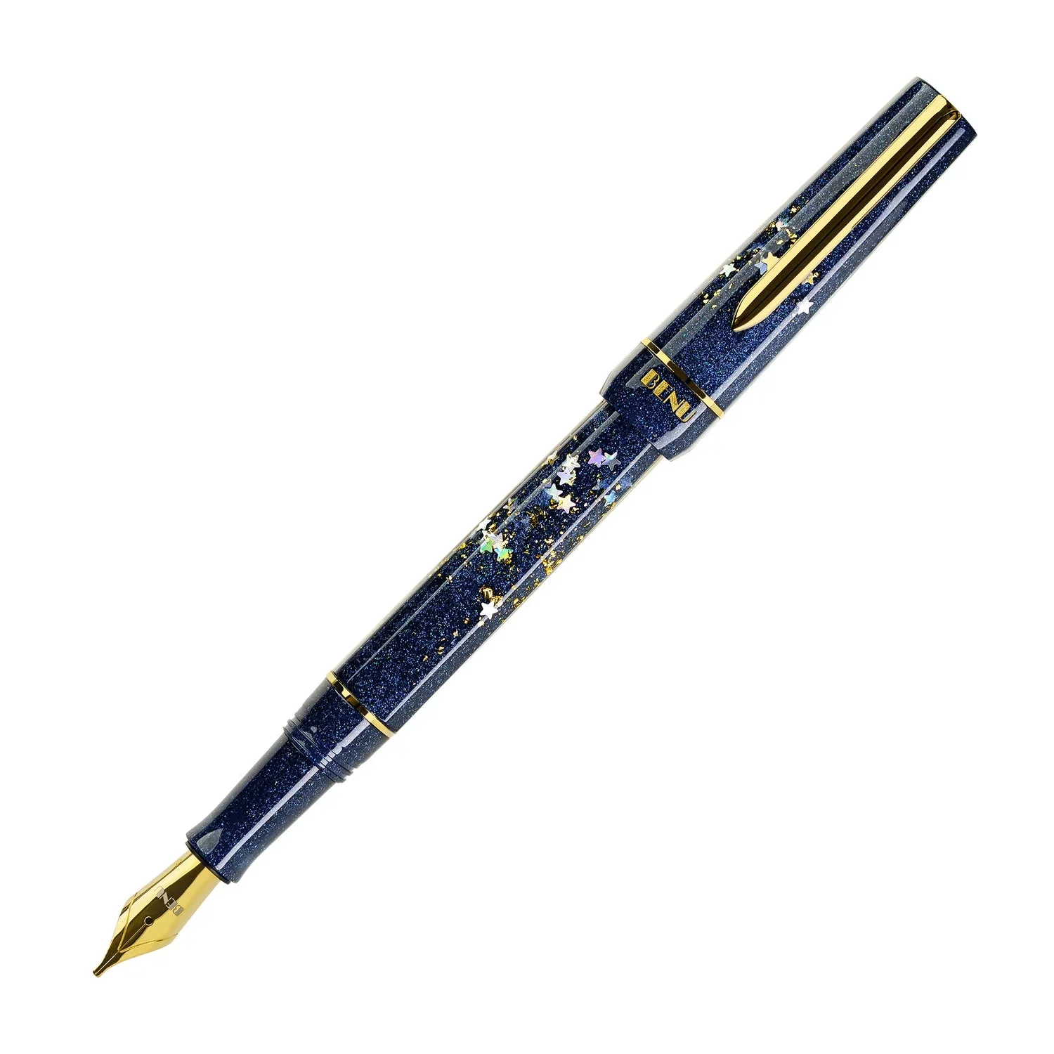 Image of BENU Haute Füllfederhalter Silber/Gold Movie Star Haute Edelstahl Tiefblau