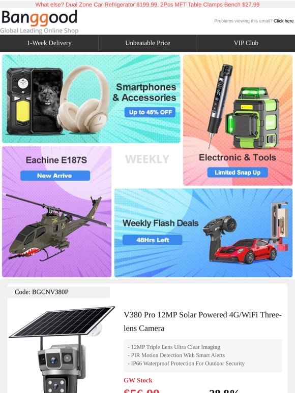You save HOW MUCH? 12MP Solar Powered Three-lens Camera $56.99