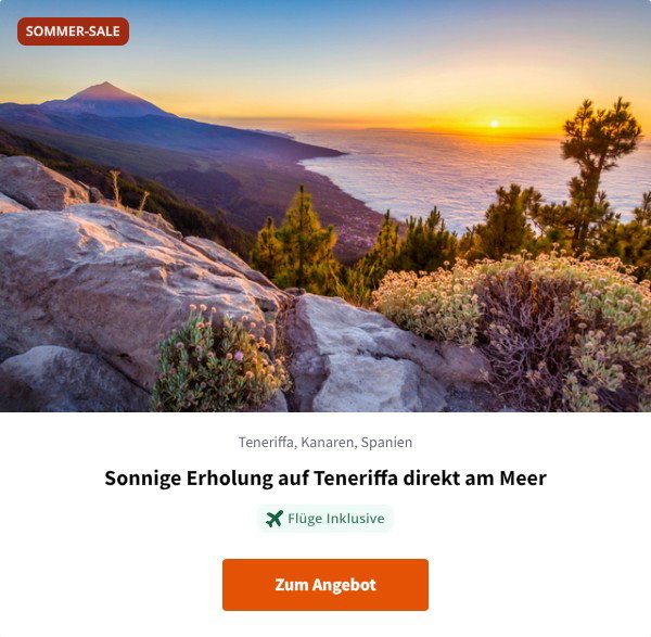 Sonnige Erholung auf Teneriffa direkt am Meer