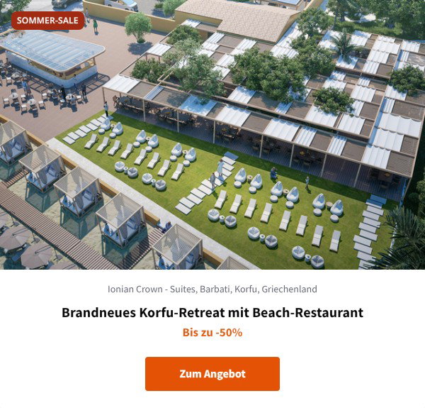 Brandneues Korfu-Retreat mit Beach-Restaurant