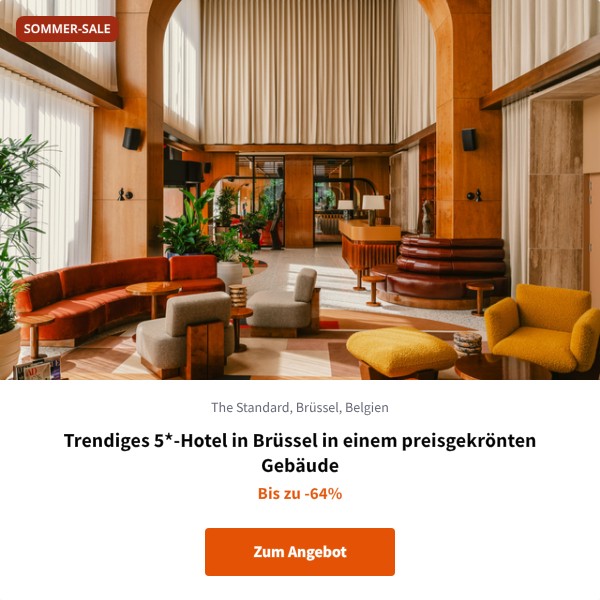 Trendiges 5*-Hotel in Brüssel in einem preisgekrönten Gebäude